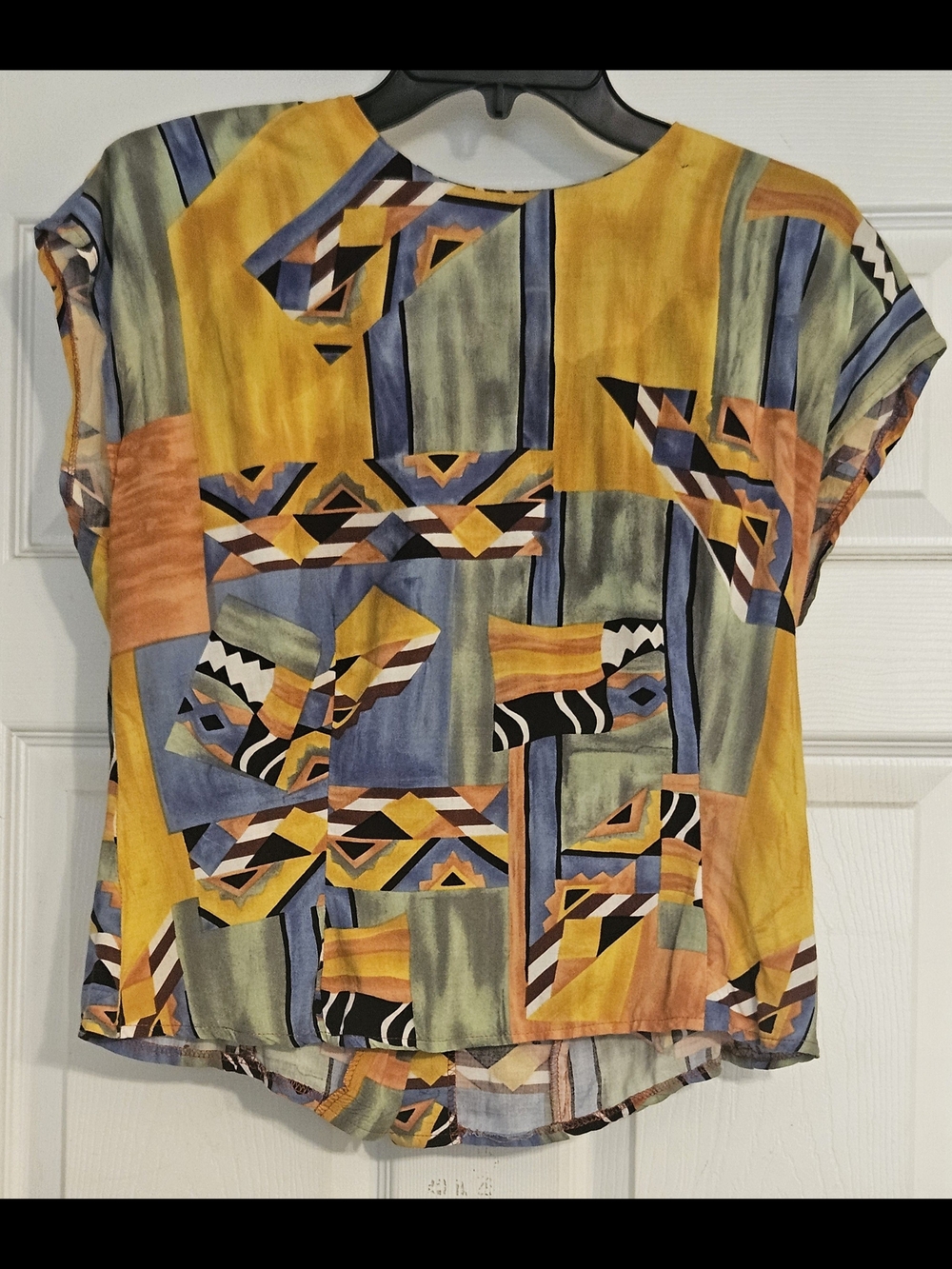 VTG ANTHONY MARK HANKINS Geo Art To Wear Rayon Top Sz 10 Pre-Owned SEE PICS!
